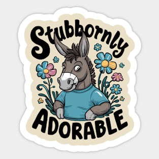 Stubbornly Adorable Donkey Sticker